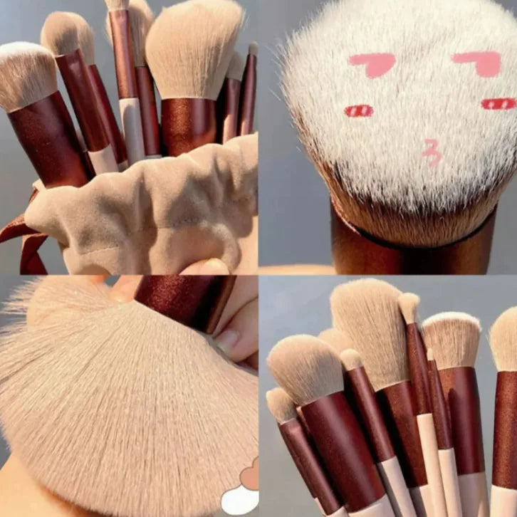 13 PCs Purpleflower Holly Leaf Makeup Brushes Suit Soft Hair